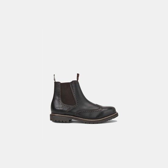 Aigle The Iconic Brogue-inspired Work Boots Men Black ZA-71896